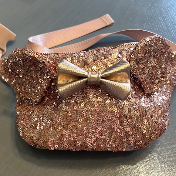 Loungefly Handbags - Loungefly Disney Parks Rose Gold Sequin Belt Bag